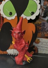 Vintage Halloween Inspired Red Imp Devil Figurine • Retro Halloween Handpainted  picture