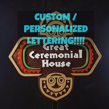 Personalized Polynesian Themed Longhouse Sign / Plaque - Custom Lettering picture