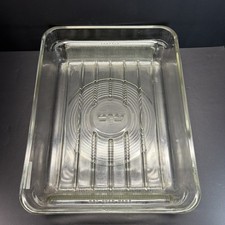 Rare Vintage 1940’s Frigidaire Set Glass Drip Tray Meat Tender W/Aluminum Cover picture