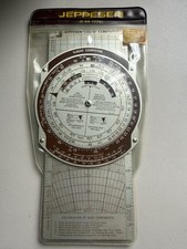 Jeppesen CSG-9 E-6B Flight Computer Metal Navigation Slide Rule W/ Case picture