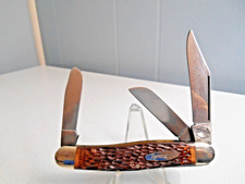 VINTAGE REMINGTON MADE IN U.S.A. 3 BLADE LARGE STOCKMAN POCKET KNIFE picture