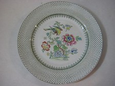 Vintage Ashworth Bros Hanley Paisley Green Chintz Dinner Plate 10 1/4