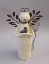 Ganz Christmas Angel Snowman Holding A Bird Halo Wings Resin Figurine 8 Inch picture