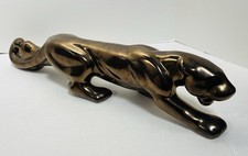 Vintage Royal Haeger Bronze Ceramic Stalking Panther MCM Figurine Statue RARE picture