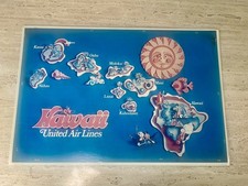 Original Vtg UNITED AIRLINES HAWAII Tourism Advertising Map Display 1970s RARE picture