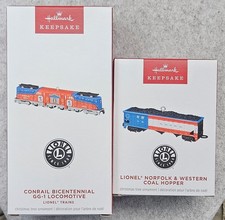 2026 Hallmark Keepsake Lionel Train Ornaments - Bicentennial GG & Coal Hopper  picture