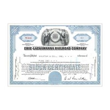 Erie-Lackawanna Railroad Co. Stock // 1-99 Shares // Blue // 1960s-70s picture