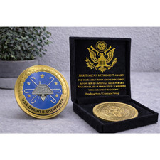 US NAVY - USS DWIGHT D. EISENHOWER - CVN-69 Challenge Coin w/ Retirement Award picture