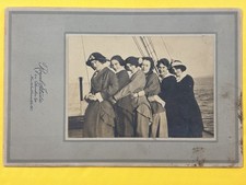 1912 Women Ship Deck Royal Studio New Westminster BC Original Cabinet Photo 9x6 picture