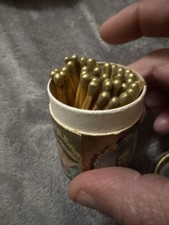 Vintage 1957 Italian Gold-Tip Safety Matches Container - Raphael Art Series  picture