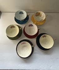 RARE VTG Majestic Elizabethan Teacup & Saucer Set Made In England 6 Sets picture