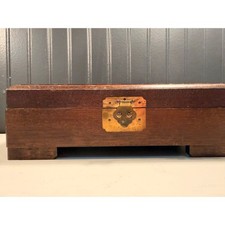 Vintage Schmid Bros Wood Musical Jewelry Box Red Velvet Lining Made in Japan picture