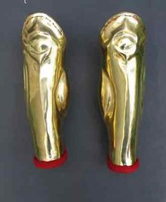 Anatomical New Brass Christmas Greek Pair Of Leg greaves SCA advanced picture