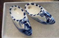 Estate Sale Mini Delft Holland Shoes Clogs Hand-painted Blue & White picture