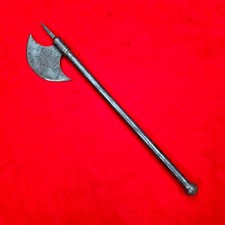 Old Antique Indo Persian Mughal Islamic Steel Engraved Work Battle Axe Tabar picture