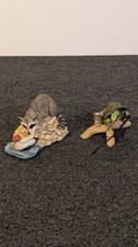 Schmidt Border Fine Arts Racoon and Turtle Signed Lowell Davis Figurines picture
