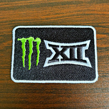 Monster Energy White and Black Embroidered Logo Patch Big 12 picture