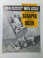 Vtg Massey Ferguson MF 4 Scraper, MF 5 Angle Dozer Dealer Brochure AD picture