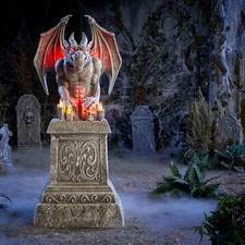 5.5 FT LED Light-Up Gargoyle Halloween Yard Prop Graveyard Statue Decor picture