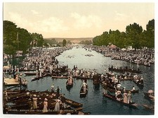 Photo:Henley on Thames England 1890s Henley Regatta Crowds Rowing Boats picture