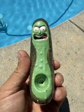 Pickle Rick Handmade Ceramic Pipe picture