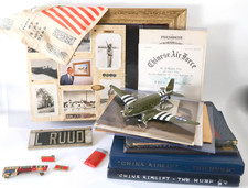 WWII Pilot Named Estate Lot 1st Lt Ruud CBI Hump Document Medal Patch Group Genu picture