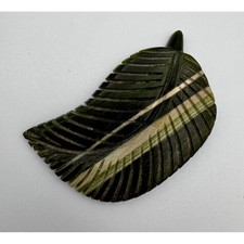 Vintage 1986 Signed Daniel Quam Zuni Hand-Carved Stone Leaf Fetish Native Am picture