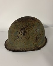 US M1 Steel Helmet Shell Rear Seam Swivel Bale Chinstrap Vintage Military picture