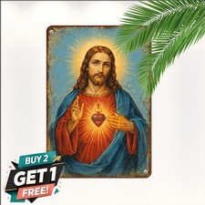 Rustic Christian Jesus Christ Faith Cross Wall Decor Metal Plaque Tin Sign picture
