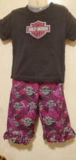 Harley Davidson Children's Shirt And Bloomers  Size 12 Months  can make up to 4T picture