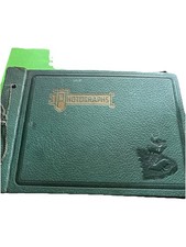 Vintge 1940's Photograph Album Deer Cover Lace Bound w/Black Pages picture