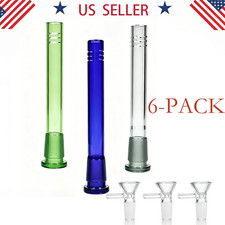 5.25in 6-PACK Down stems + 14mm Round Glass Bong For Glass Bongs Tobacco Smoking picture