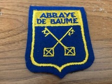 Vintage Abbaye-de-Baume (France) Woven Felt Souvenir Patch/Badge picture