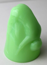 Vintage McKee Bottoms Up Shot Green Glass 1930s Uranium 3.25