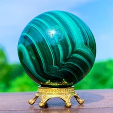 76G Rare Natural Malachite quartz hand Carved sphere Crystal Healing picture