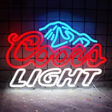 LED Neon Beer Sign Man Cave Home Bar Wall Decor Light Up Mountain Pattern picture