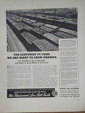1940 National Coal Association Fortune WW2 Print Ad Q1 Bitunimous Trains Rail picture