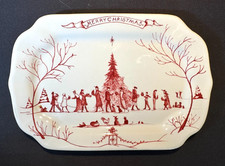 Juliska Country Estate Winter Frolic Ruby Gift Tray Merry Christmas Plate picture