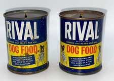 Rival Dog Food Metal Cans 2.75