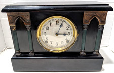 Vintage Sessions Black Mantle Clock Parts Repair Gothic Pillar As-Is picture