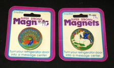 ILLUMINATIONS DAYCARE 1982 VINTAGE NOS PEACOCK UNICORN MAGNETS picture