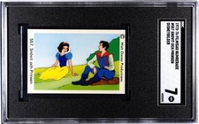 1973-76 SNOW WHITE & PRINCE CHARMING Disney Trading Card Disneybilder SGC 7 picture