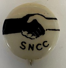 1960s SNCC Handshake Button Official Civil Rights Movement Vintage Original picture