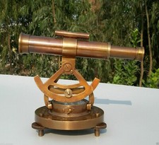 Antique Vintage Telescope Compass Instrument Solid Brass Theodolite Adenoid Gift picture