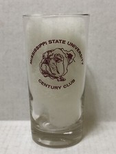 Vintage 1960s Mississippi State University Bulldogs CENTURY CLUB Drinking Glass picture