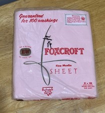Vintage Pink Foxcroft Muslin Full Bed Sheet Full Flat 81x108 Cotton USA picture