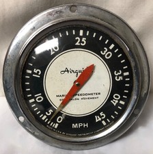 AIRGUIDE AIR GUIDE VINTAGE FLUSH MOUNT BOAT MARINE SPEEDOMETER 0 - 45 MPH picture