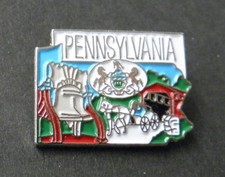PENNSYLVANIA US STATE MAP LAPEL PIN BADGE 1 INCH picture