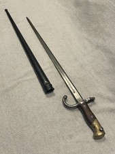 French M1874 Gras Bayonet St Etienne 1877 Hooked Quillon w/ Scabbard ORIGINAL picture
