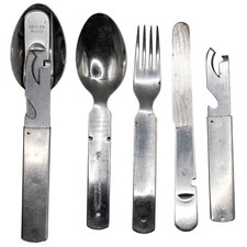 German Army Bundeswehr 4-Piece Utensil Set BUND Stainless Steel Mess Kit picture
